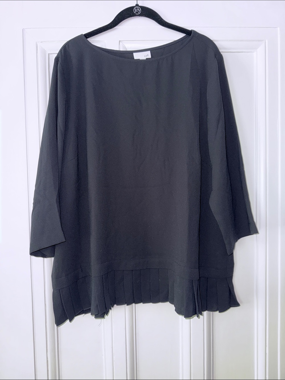 J. Jill Black Pleated-Hem Tunic Top